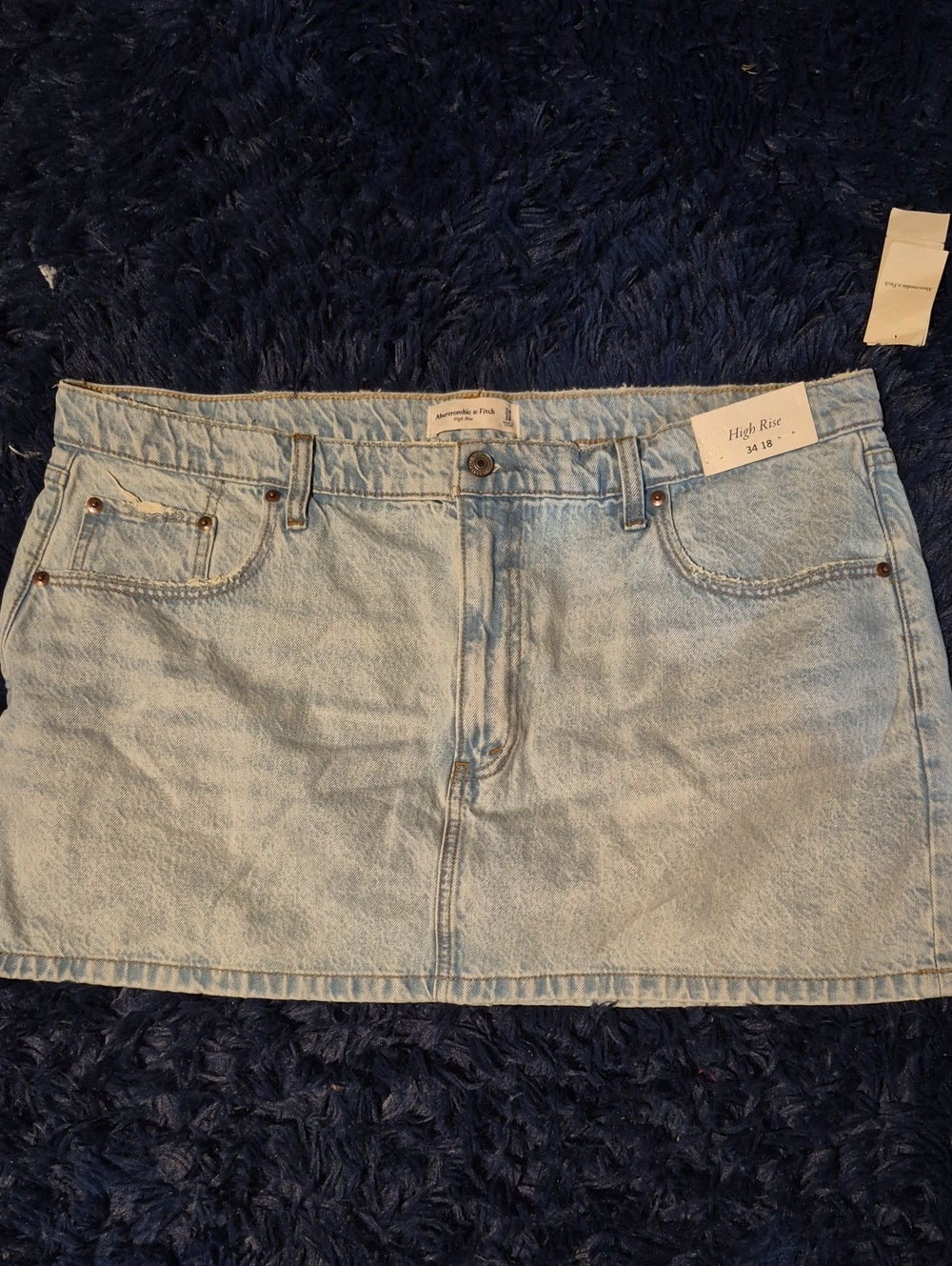 Abercrombie & Fitch High-Rise Light Blue Denim Mini Skirt
